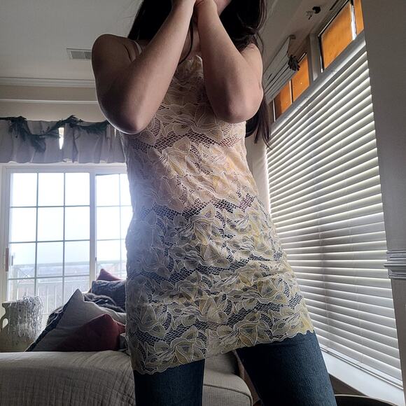 Josie Natori Lace Sexy Nightgown Dress Chemise Sz M - Picture 2 of 6